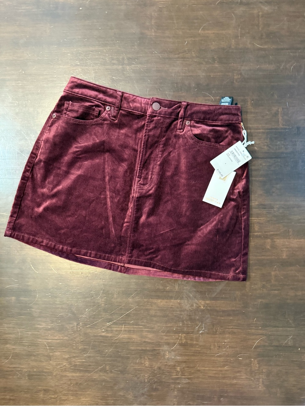Good American Wine Red Corduroy Mini Skirt